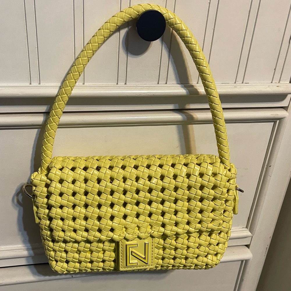 Yellow Woven Handbag